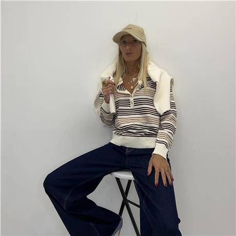 Maglia riga con colletto POLO